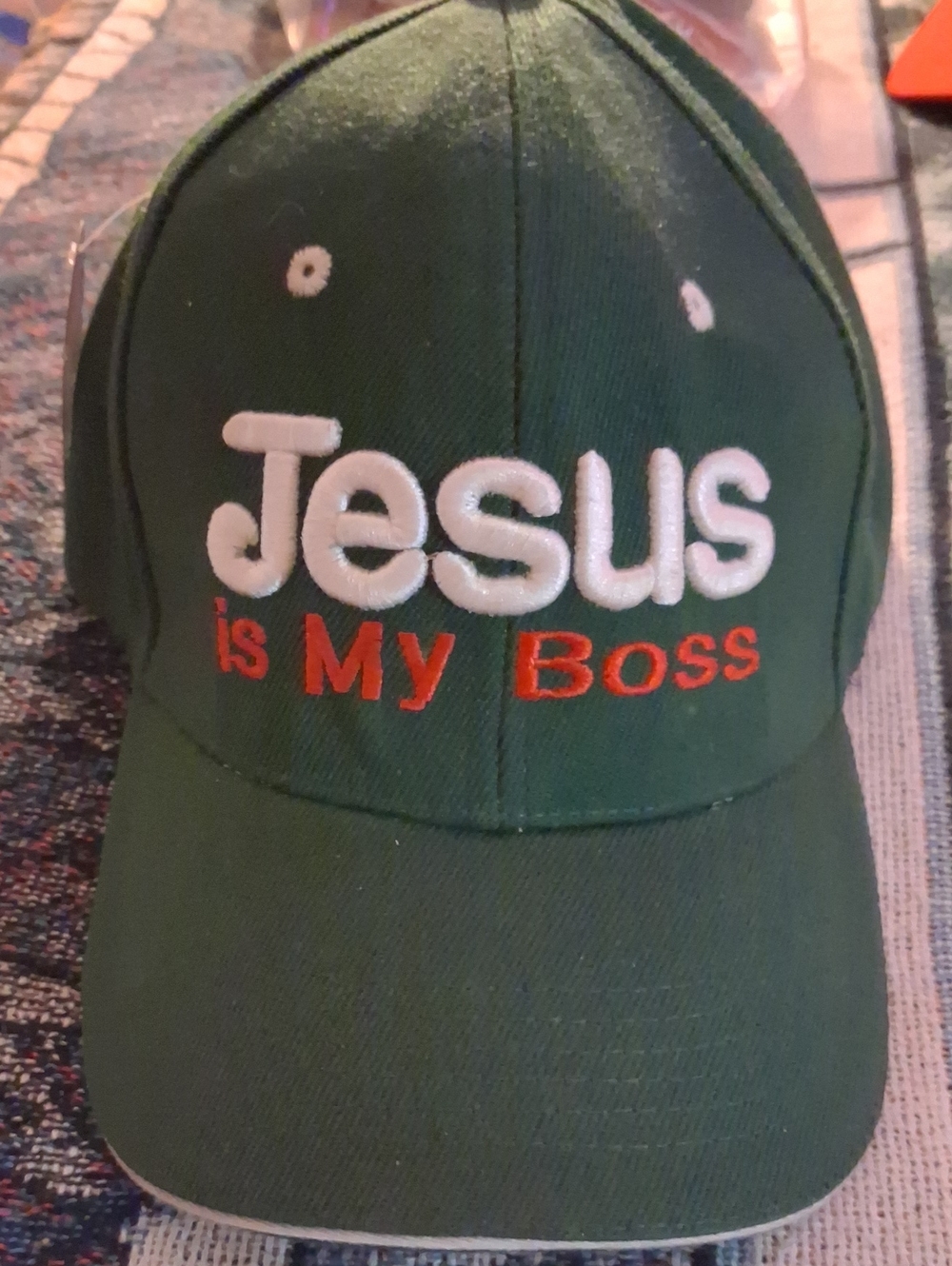 Active USA Green Baseball Cap with White and Red Embroidery